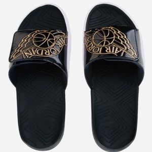 jordan slides black and gold